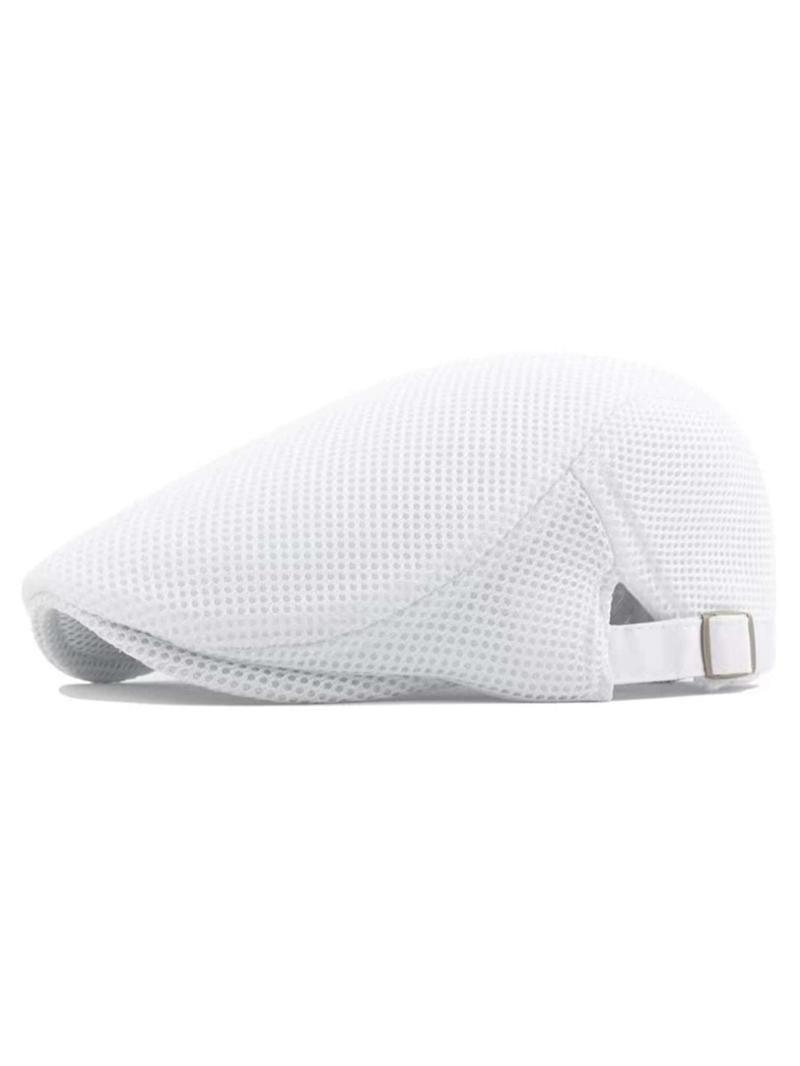Product Introduction of Casual Plain Mesh Beret, Simple Outdoor Sports Adjustable Strap Sun Protection Cap for Men & Women, Simple Style Plain Color Casual Hat for Daily Wear  Hats for Women 5