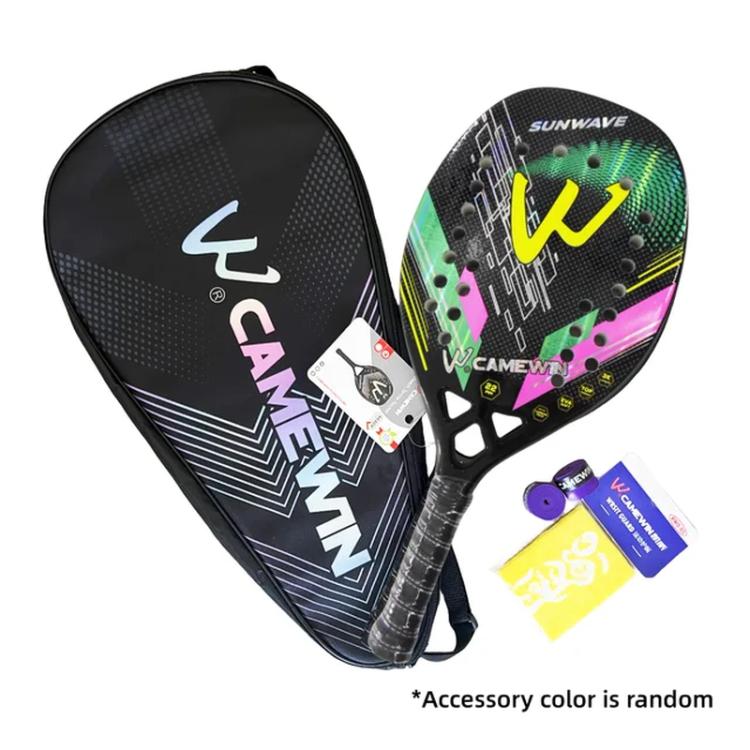 Beach Tennis Racket 3K  Full Carbon Fiber Rough Surface Outdoor Sports Ball Rack 9