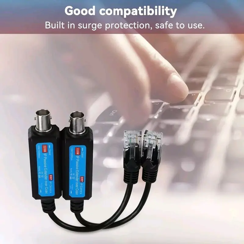 Camera accessories IP Network Transmitter, IP Passive Extender Ethernet Over Coax, 10/100Mbps 6