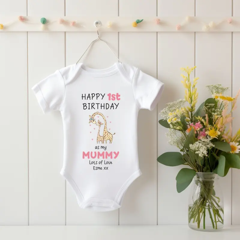 Happy First Birthday MUMMY Baby Outfit (First Birthday 1st Birthday Mummy Mum Birthday) 2