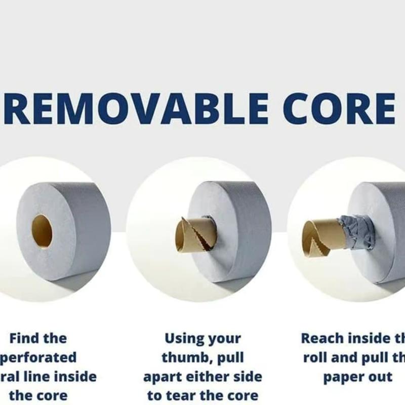 Active 6 x Blue Centrefeed Towels Roll 2 Ply Embossed Paper Tissue Gym Wall Mounted Rolls 5