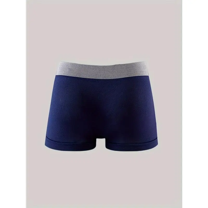10pcs Comfy Mens Boxer Briefs - Soft, Breathable, Seamless, Medium Stretch Polyester Trunks with Elastic Waistband for Casual Daily Wear - Solid Color, Knit Fabric, No Sheer Menswear Underwear 2