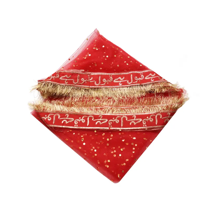 Qubool Hai Nikkah Dupatta RED | Shadi Nikkah Veil Shawl Desi Wedding 0