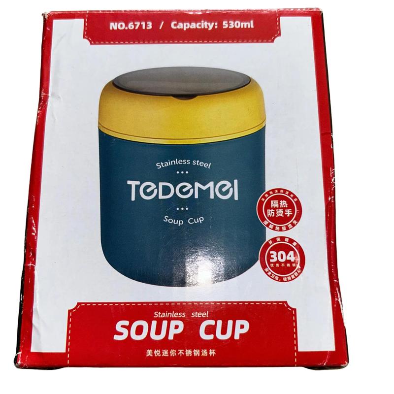 Stainless steel vacuum insulated Soup cup with spoon 3