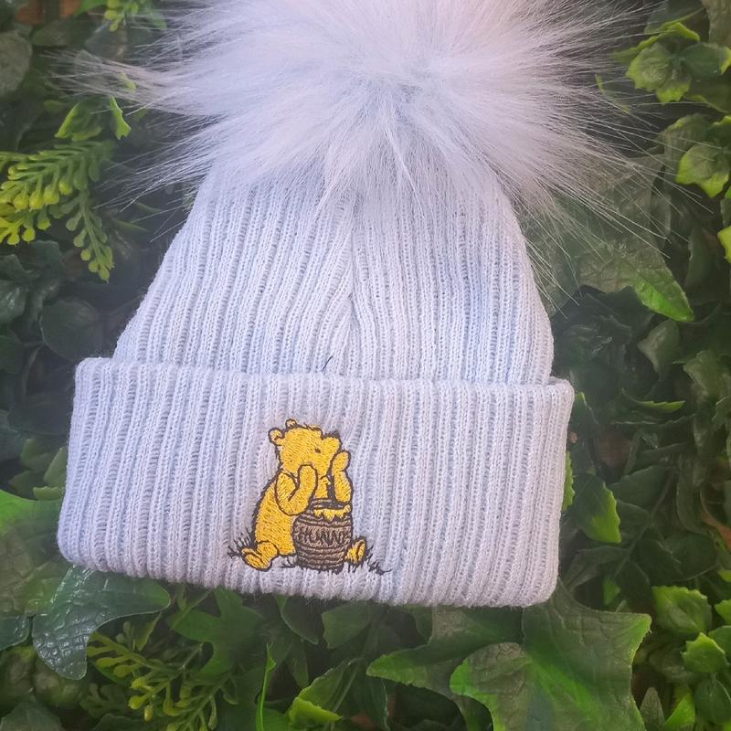 new item honey bear logo bennie hat newborn 3