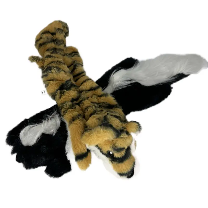 Unstuffed Animal Squeaky Dog Toy - Soft Skunk or Tiger 2