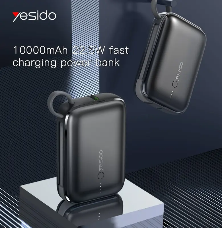 YESIDO YP18 22.5W Mini PD 20W LED Fast Charging 10000mAh Power Bank for Phone Accessories Cable Compact Portable Smartphone Devices Charger Chargeable 6