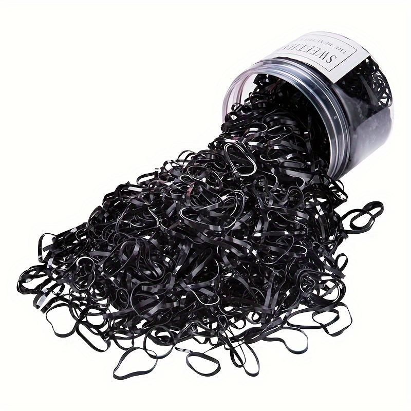 100pcs Black Disposable Hair Ties - Thick, High Elasticity, No-Damage Ponytail Holders for Women & Girls - Perfect for Christmas & New Year Styling, Simple Style 0