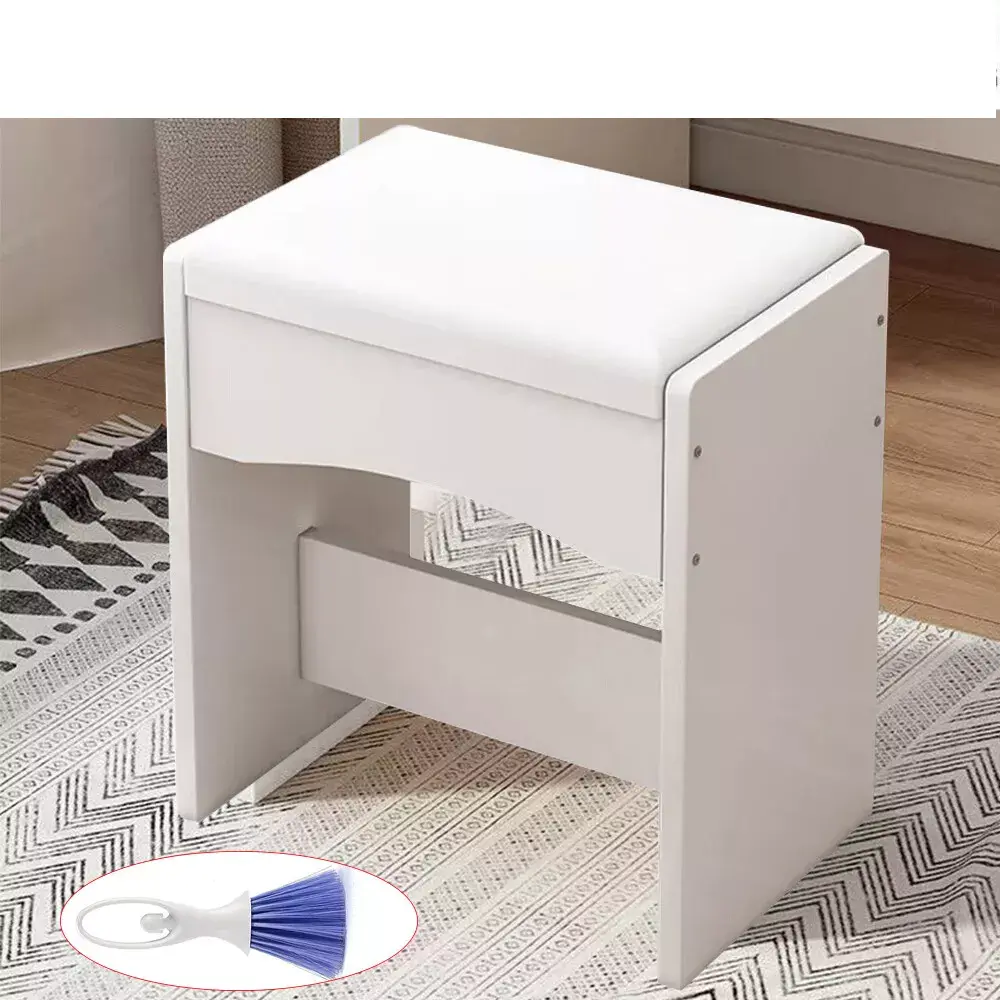 EcoVend White Dressing Table Stool Makeup Chair with Soft Padded Cushion