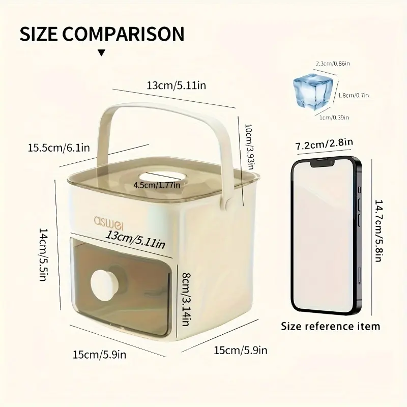 48-Ice Large Capacity Ice Cube Maker with Double Layer Design, Easy-Press Lid, Food-Grade Plastic Storage Tray for Freezer 3