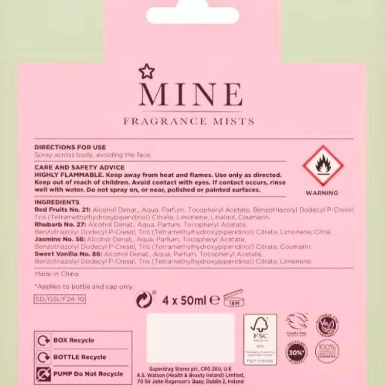 Mine Mist Gift Set - 4 x 50ml Fragrance Bottles 1