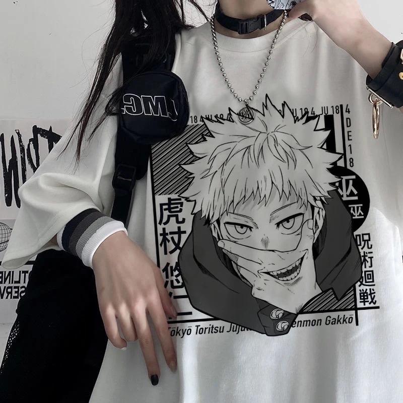 2022 T-shirt Japanese Anime Women's T-shirt Jiu-Jitsu Kaisen T-shirt Unisex Top Graphic Y2k Cool Unisex T-shirt Male Goth Tops 0
