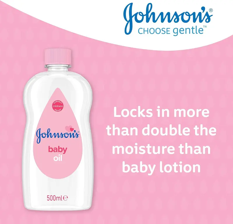 Johnson's Baby Oil (1 x 500 ml) Moisturising Baby Oil to Protect Delicate and Dry Skin, Hypoallergenic and pH-Balanced Baby Oil Ideal for Baby Massage and as Moisturiser for Dry Skin to Soften Hands and Body 1