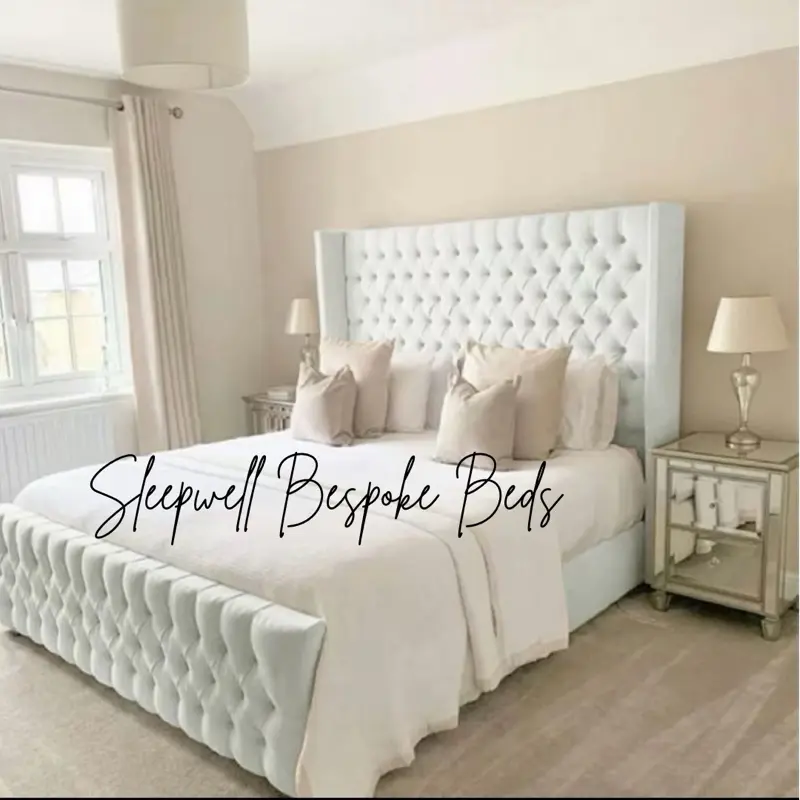 Wingback Chesterfield Bed Frame with Ottoman Storage - Available in Many Colors and Sizes 5
