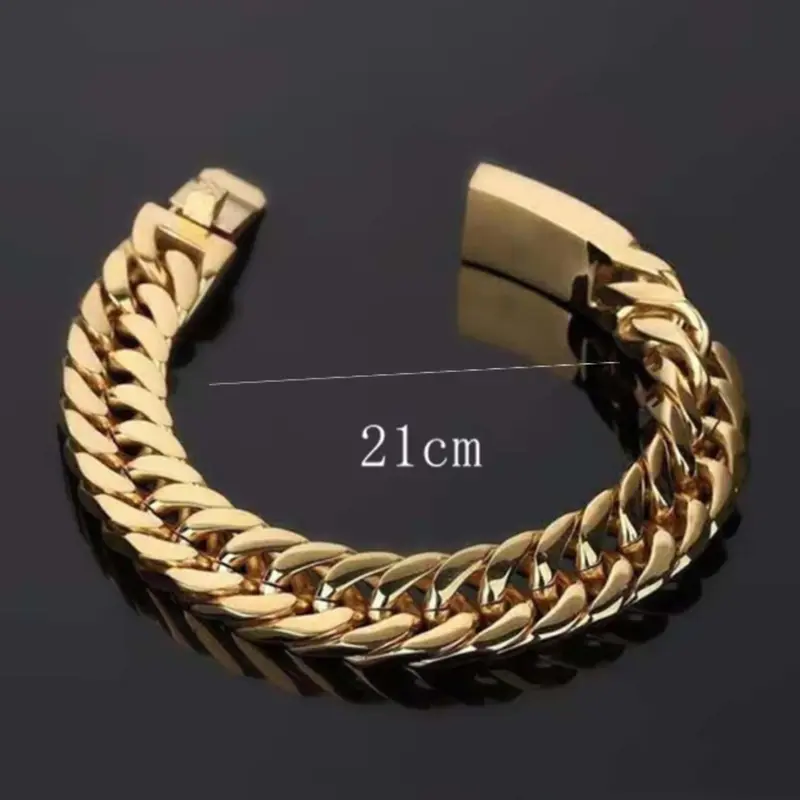 Simple 14k gold plated chain bracelet for men 3