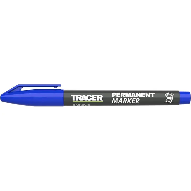 Fine-Point Permanent Construction Marker (1-2mm Bullet Point General-Purpose Marker with quick-drying ink) – Blue