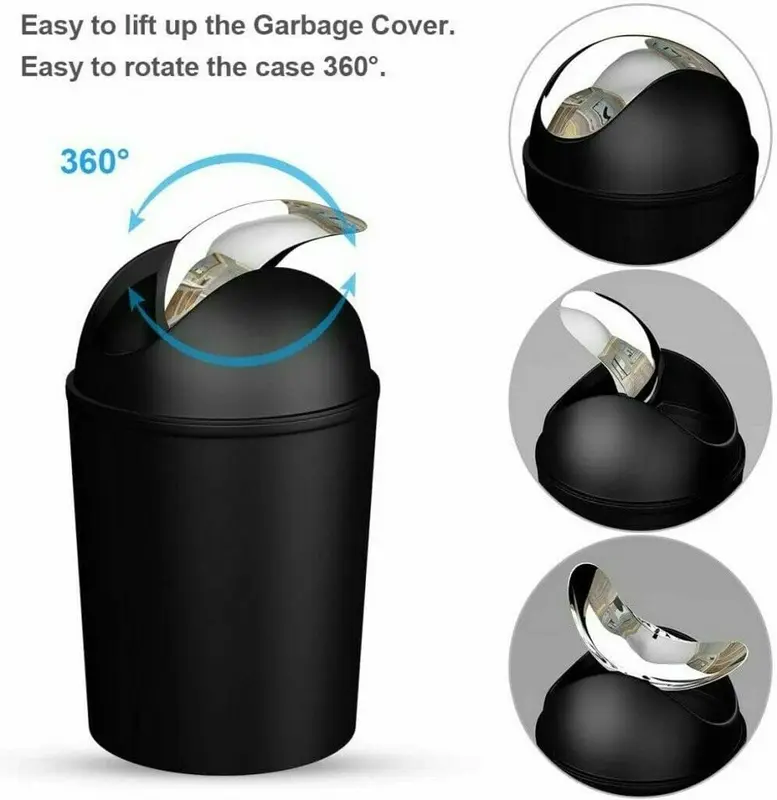 6PCS Bathroom Accessory Set - Waste Bin, Soap Dish, Soap Dispenser, Toilet Brush & Holder, Tooth Brush Holder, Rinse Cup - 4L Capacity 3