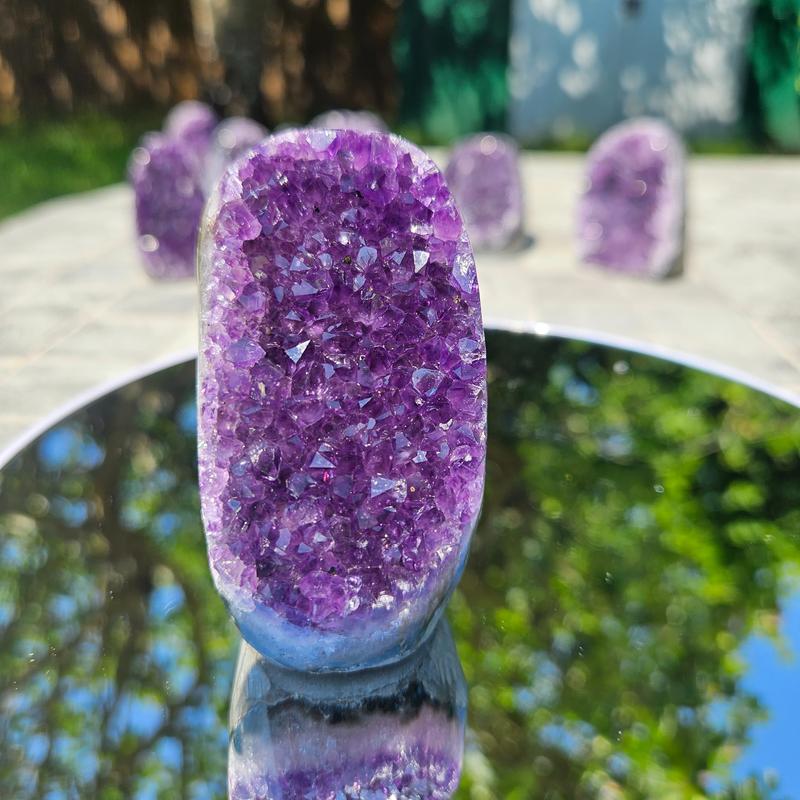 Purple Amethyst from Uruguay high grade Amethyst Cutbase self standing gift raw crystal amethyst 9