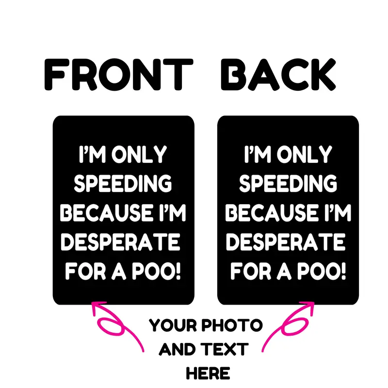 I'm Only Speeding Because I'm Desperate for a Poo Car Air Freshener, gift for Dad, Fathers's day present, long lasting Fragrance Airfreshener, gift for coworker, friend, boyfriend or Husband, cute car accessories, Holiday Christmas 3