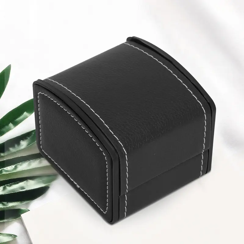 PU Leather Watch Box Bracelet Storage Organizer Holder with Single Grid 4