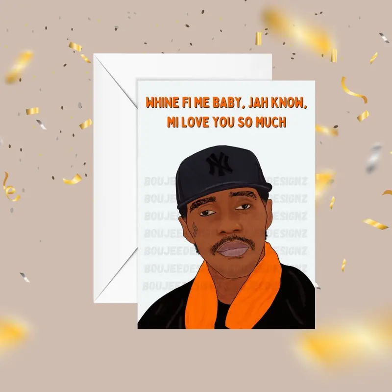 Vybz Kartel - Whine for mi baby - A5 birthday card 0