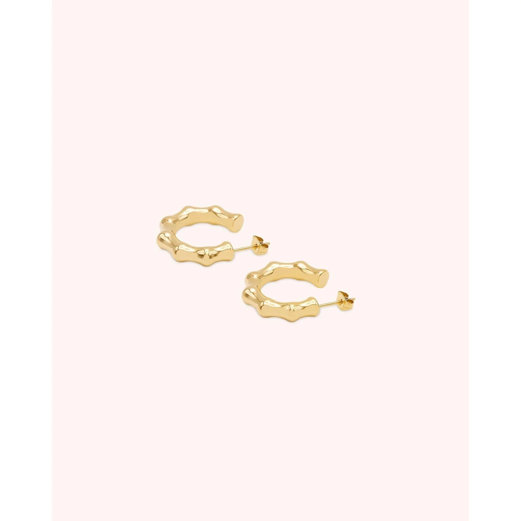Bamboo Shaped Hoop Earrings