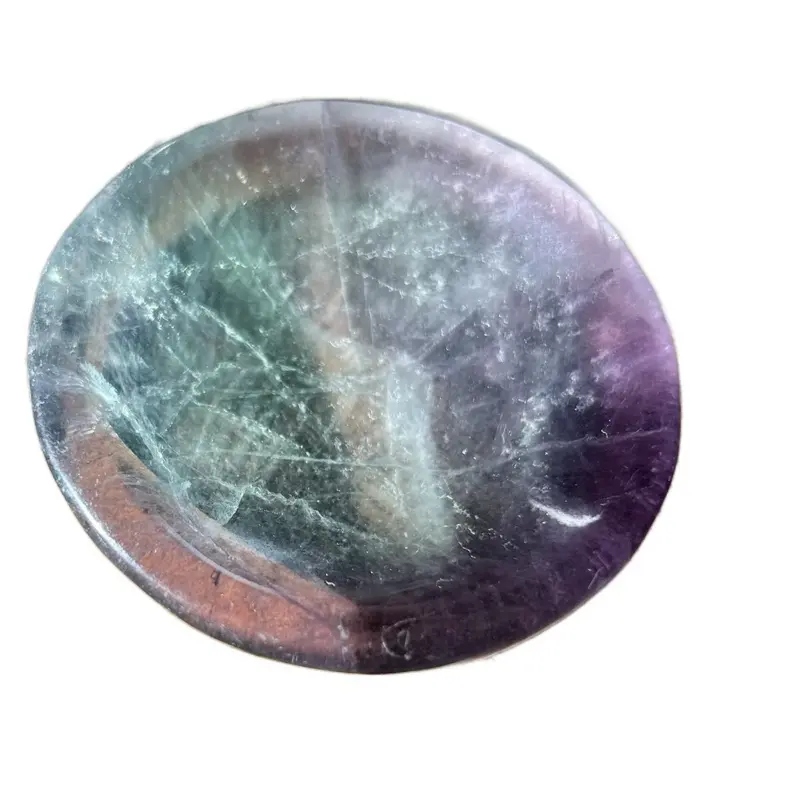 Beautiful Hand Carved & Polished Fluorite Dish - Rainbow Fluorite Bowl - Crystal Ring Dish - Tableware