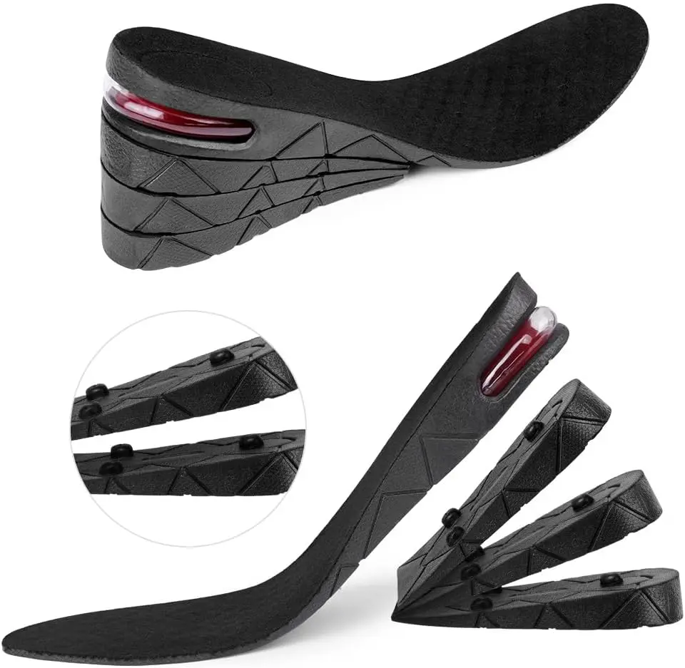 Height Increasing Shoe Insole, 9cm Adjustable 4-Layer Orthotic Air Cushion Heel Insert Increase Insole, Invisible Height Increasing Insoles for Men & Women