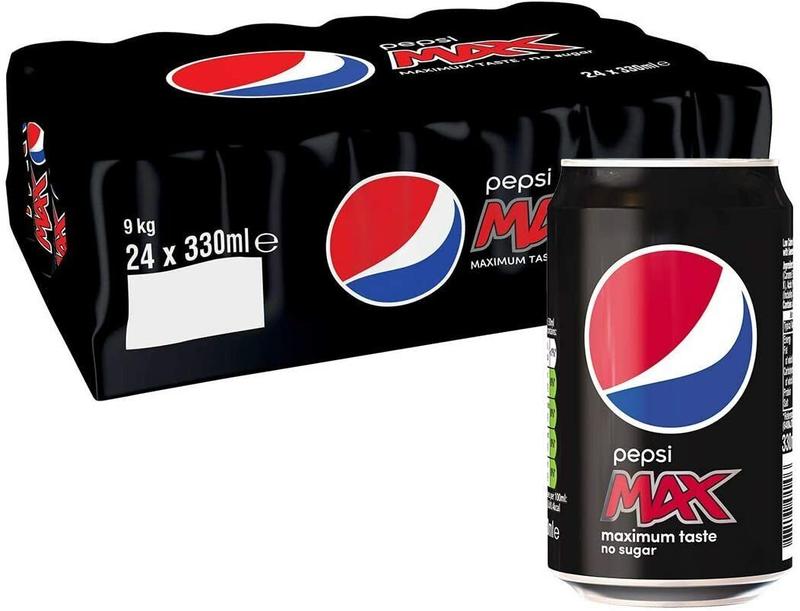 24X Pepsi Max  Made in GB Can 330ML Sparkling Soft drink with No Sugar or Calories and Maximum Taste Beverage 1