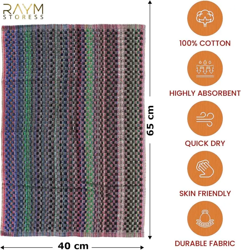 GAX  Tea Towels - (40 x 65cm) Super Absorbent 100% Cotton Hotel Quality Terry Tea Towel - Premium Quality Lint Free Kitchen Towels, Hand Towels & Wash Cloths - Assorted Colors (Multiple Packs) 6