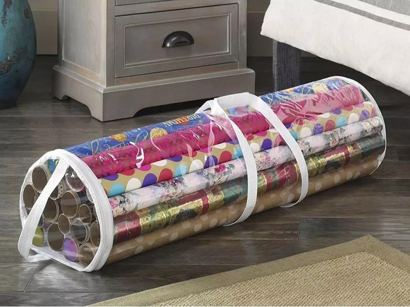 2PCS Cylinder Wrapping Storage Bag for Christmas - Tidy Bag for Wrapping Paper 4