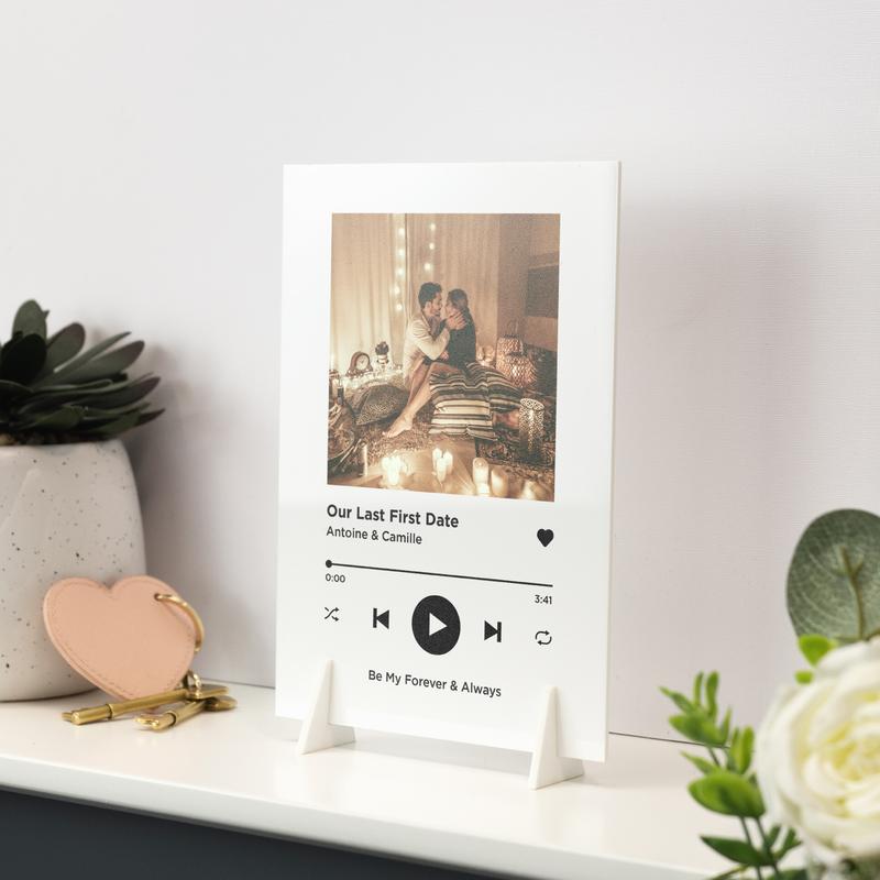 Personalised Song Plaque With Stand Music Plaque Playlist, Any Photo / Song Photo Music Gift 8