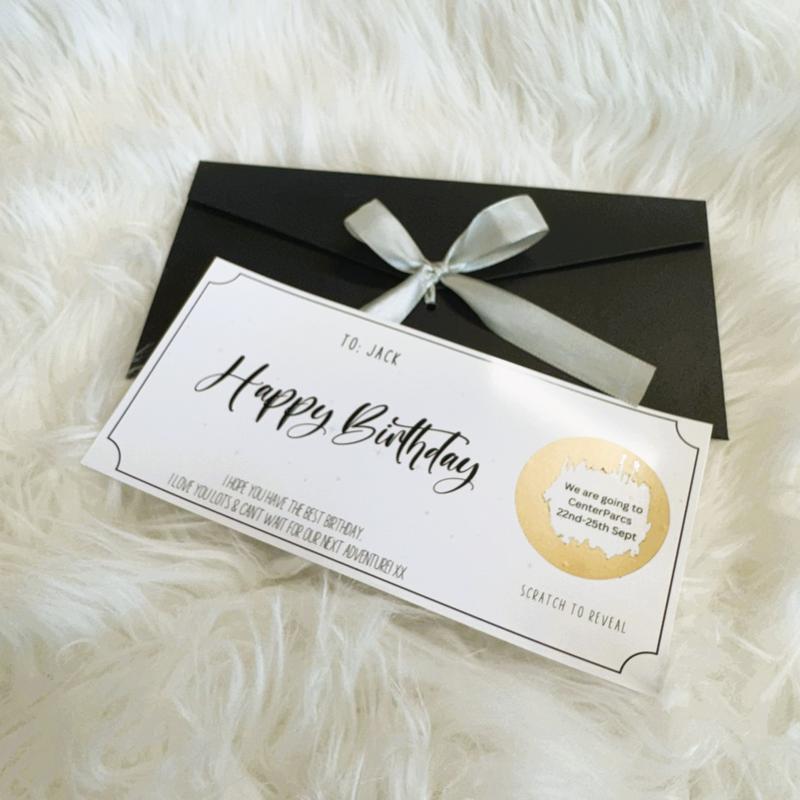 Birthday Surprise Scratch Card, Personalised Gift Card for Any Occasion, Luxury Gift Envelope, Scratch and Reveal Personalised Bday Surprise 5