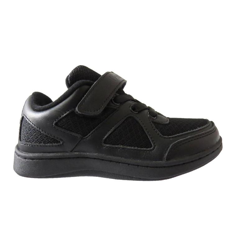 Boy School Shoe Kids Children's Touch Strap Comfortable Leather Black Sports Gym PE Sneakers Trainers 2
