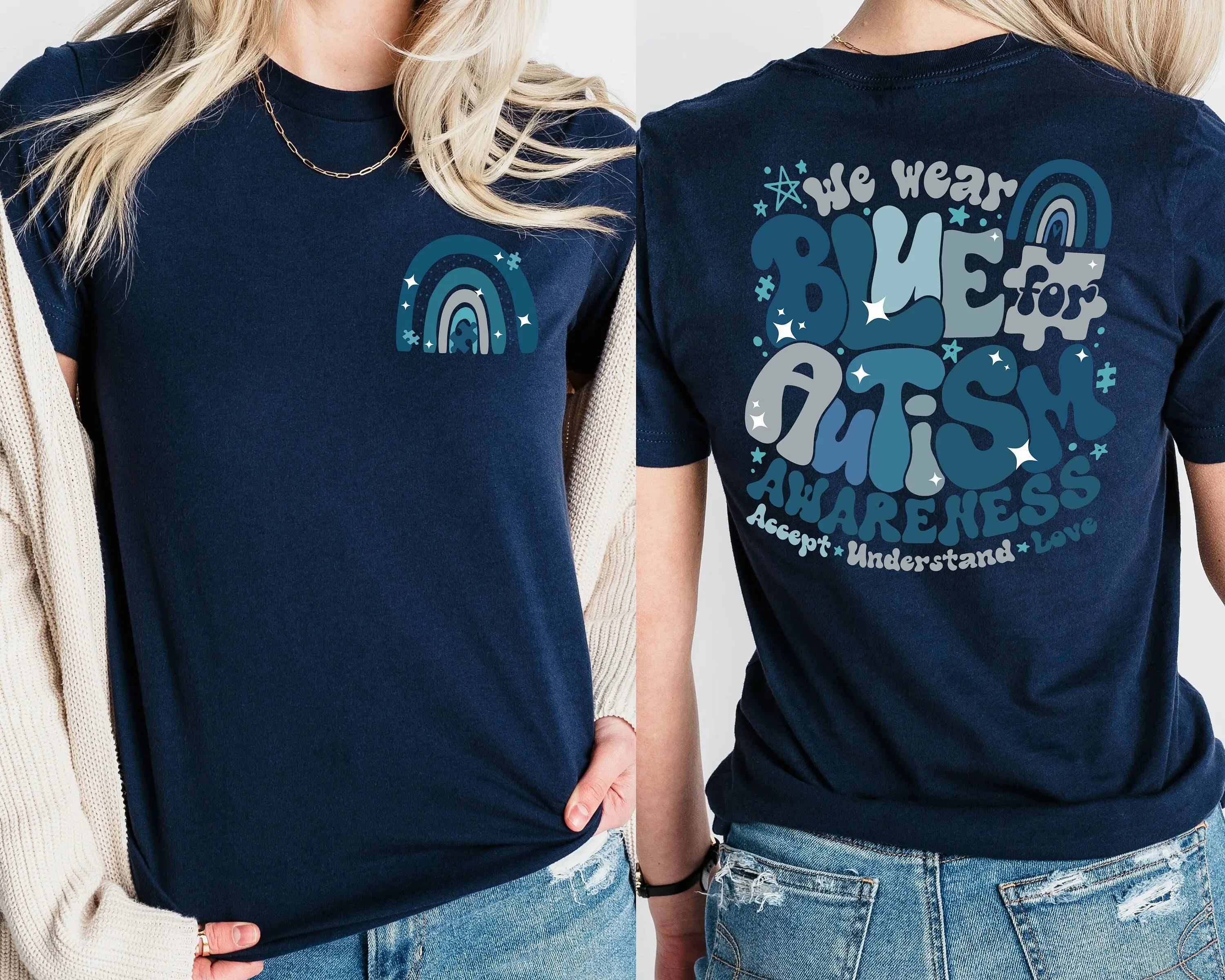 NeuroFriends  Autism Awareness Shirt In April We Wear Blue Occupational Therapy Tee Comfort Colors Special Education Gift Aba Therapy T-shirt UKY24025459