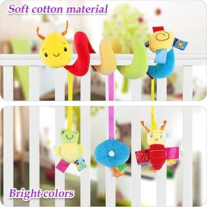 Spiral Pram Toys for Babies - Wrap Around Pushchair Stroller/Car Seat/Crib Sensory Toys for 0 3 6 9 12 Months Early Learning Play Bar Newborn Hanging Toy Infant Boys Girls Christmas Shower Gift 2