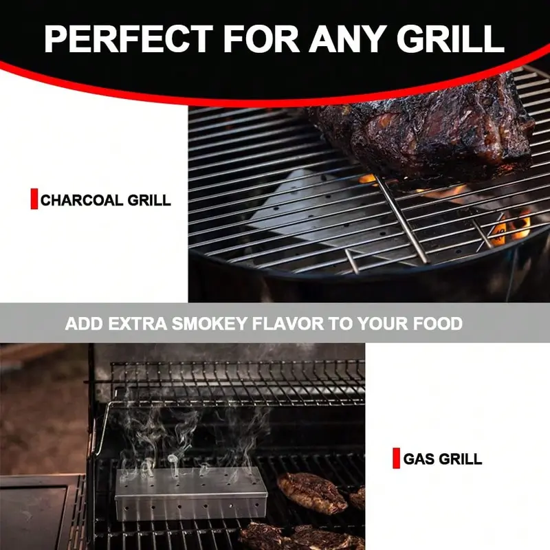 Rainbow Snowman  Stainless Steel Smoking Box for Wood Chips - Adds Smoky Flavor to Meat & Vegetables, Ideal for Grills and Barbecues 3