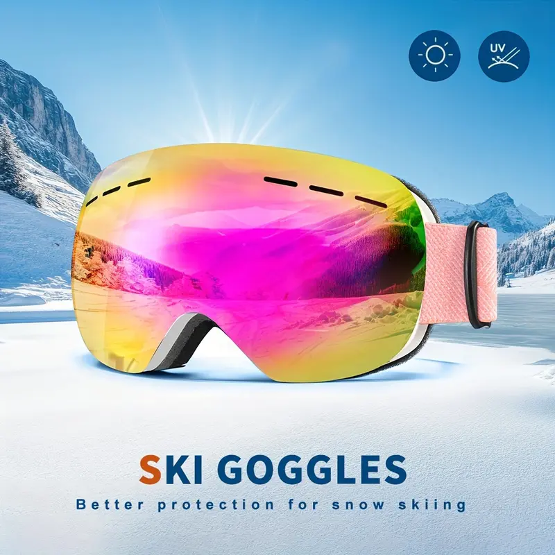 Valentine'S Day Gift Unisex Ski Goggles OTG Anti-fog and Windproof Ski Goggles Ventilated Design Double Lens Suitable for St. Patrick'S Day Mardi Gras Easter New Year'S Day 3