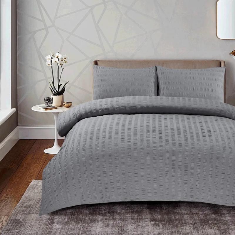 Northern Luxe Seersucker Duvet Cover Set with Pillowcases - Available in 13 Colours 5