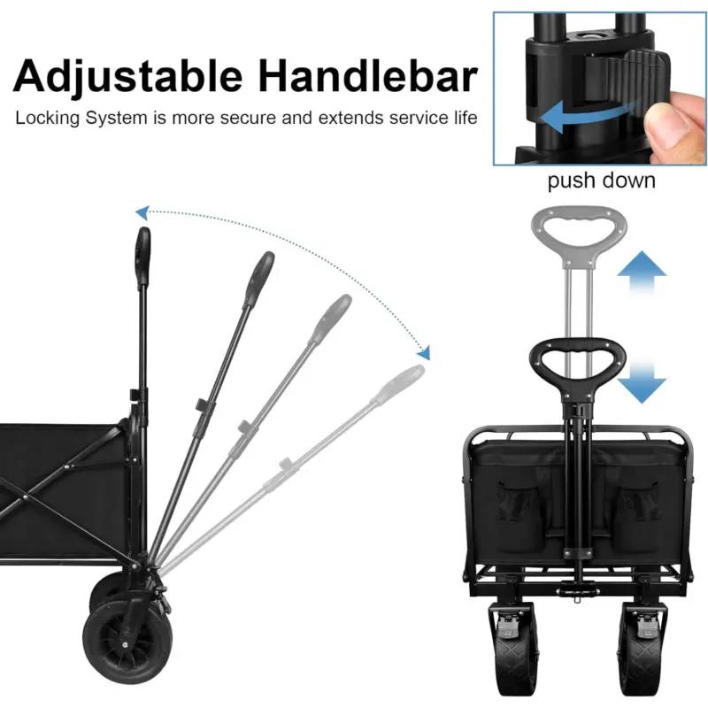 150KG Foldable Heavy Duty Garden Camping Beach Cart Festival Trolley Cart Wagon 5