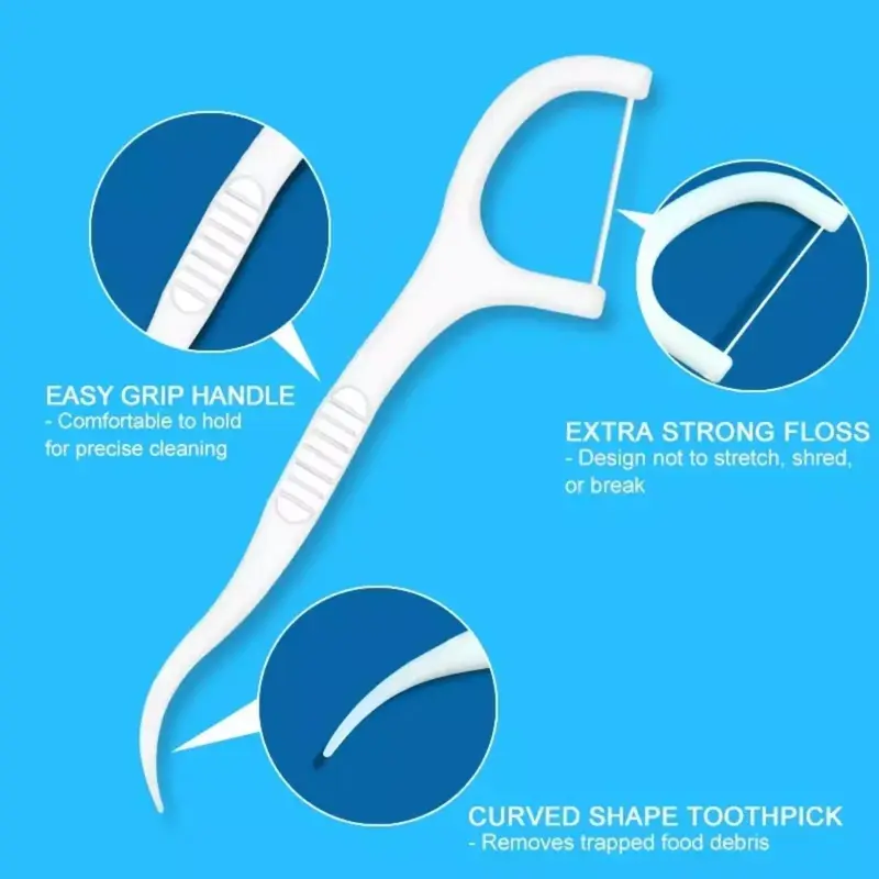 100 Dental Floss Sticks Interdental Tooth Harps Teeth Picks Oral Plaque Care 2