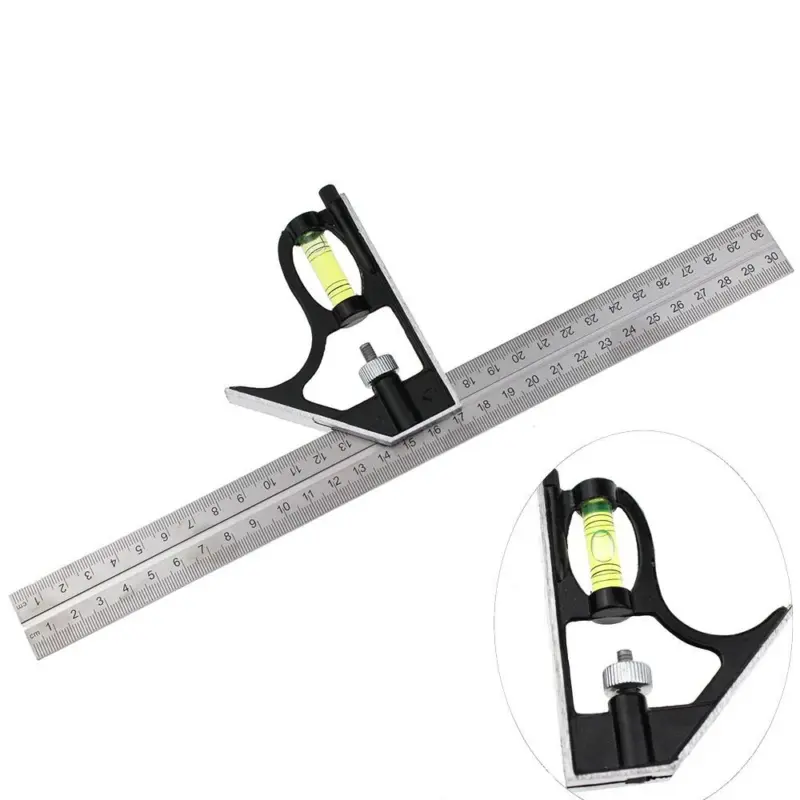 Engineers Combination Try Square Set Right Angle Ruler Level 1PC 300mm (12 ")