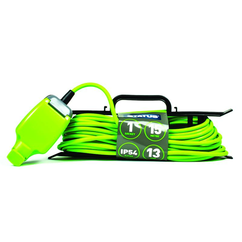 Status IP54 Outdoor Extension Lead Reel Weatherproof Garden DIY Out door Power Socket Way Outdoor 1