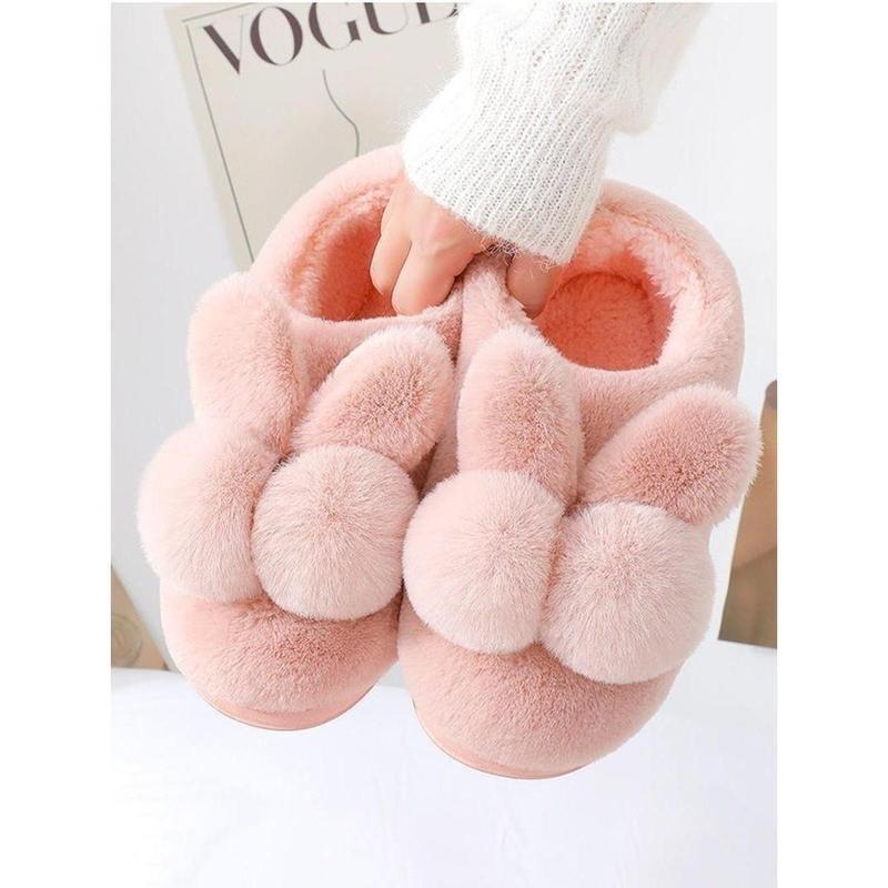 Women's Cute Cartoon Rabbit Design Plush Slippers, 1 Pair Soft Comfy Warm Bedroom Slippers, Ladies & Girls Home Slippers for Fall & Winter 6