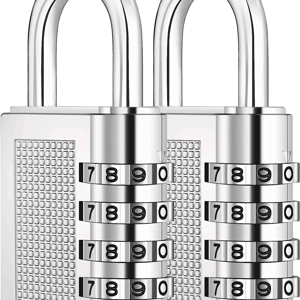 2 X Combination Padlock Gym Locker Outdoor Gate Shed Travel luggage lock, SILVER, Black