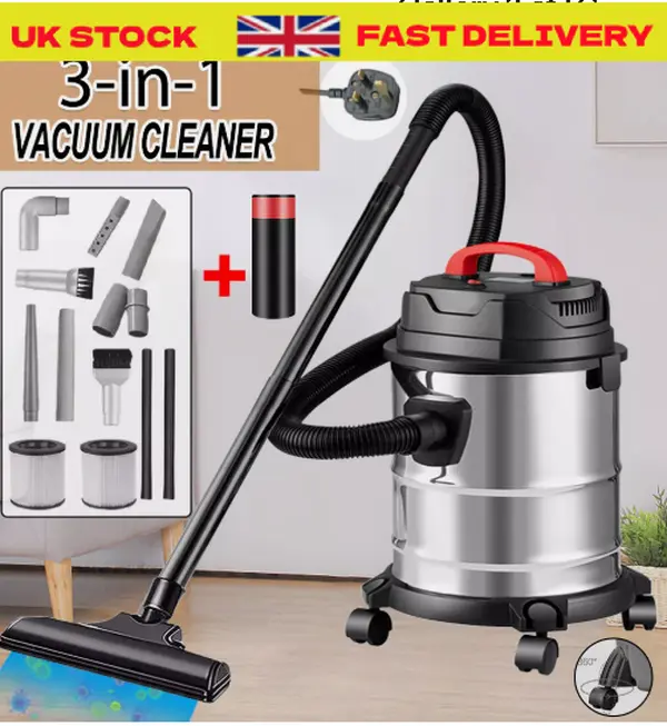 2000W Vacuum Cleaner Wet and Dry Bagless 20L Cylinder Powerful Compact Cleaning