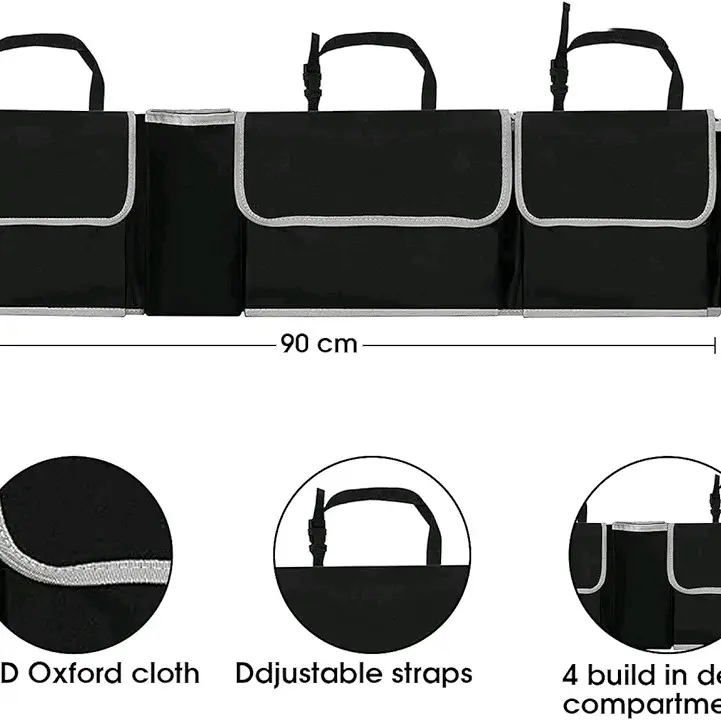 Car Boot Organiser Back Seat Hanger Tidy Storage Bag Pocket Hanging Pouch Large Foldable 5