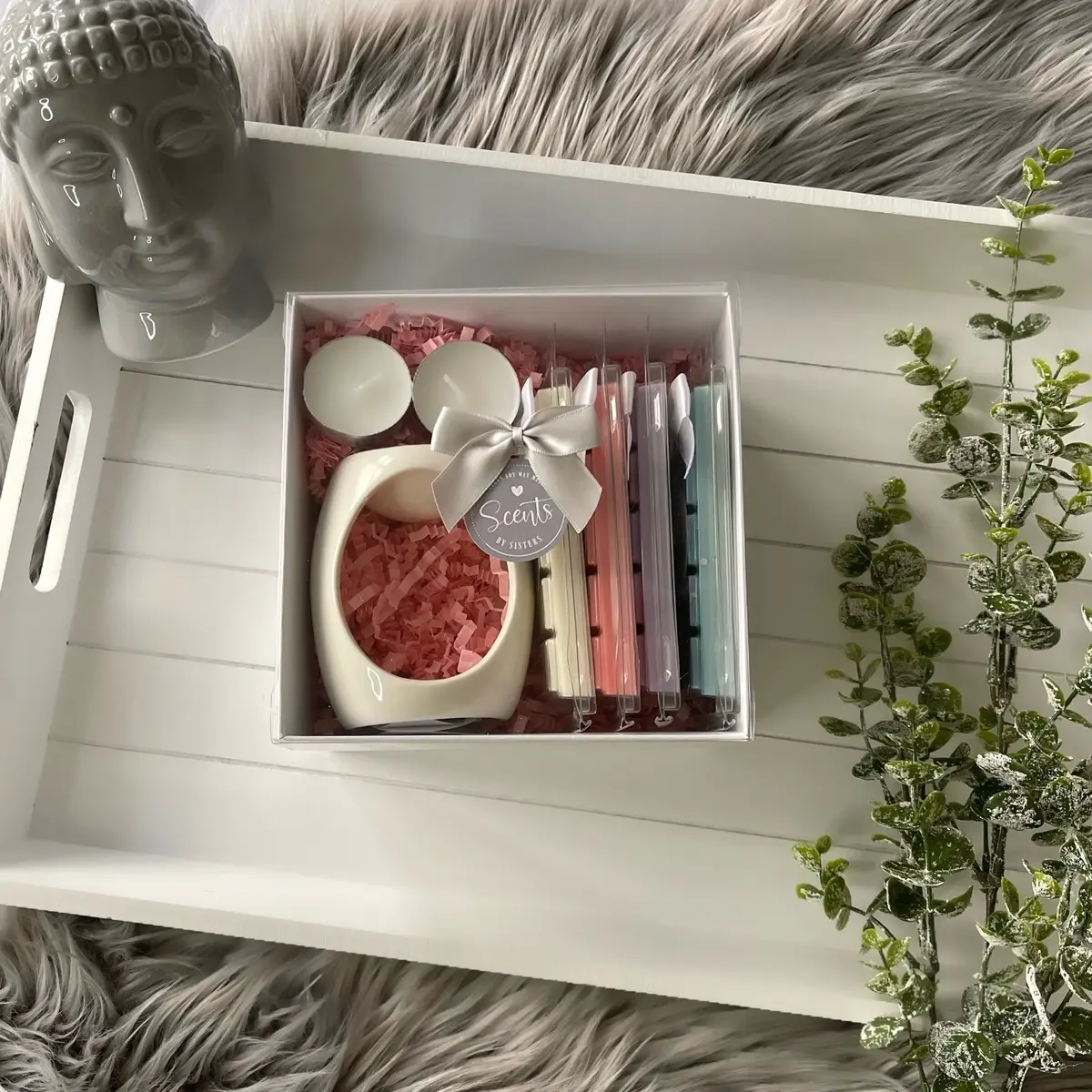 Snap Bar Gift Set with Burner - Soy Wax Melt Gift with Ceramic Burner - Candle Decor - Home Gift