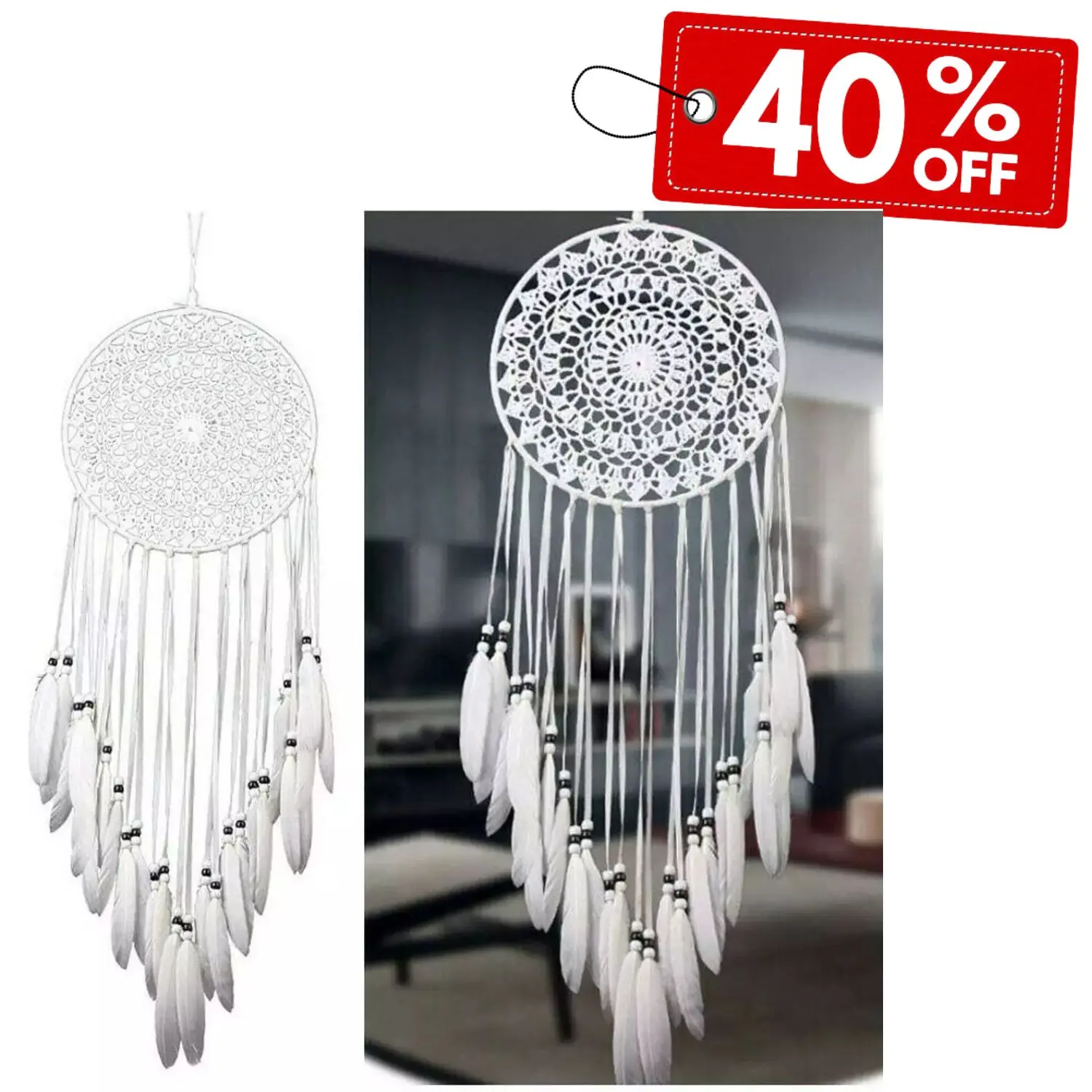 Dream Catcher Large Handmade Knitted Indian Dreamcatcher Home Bedroom Hanging Decoration Decor Hangable