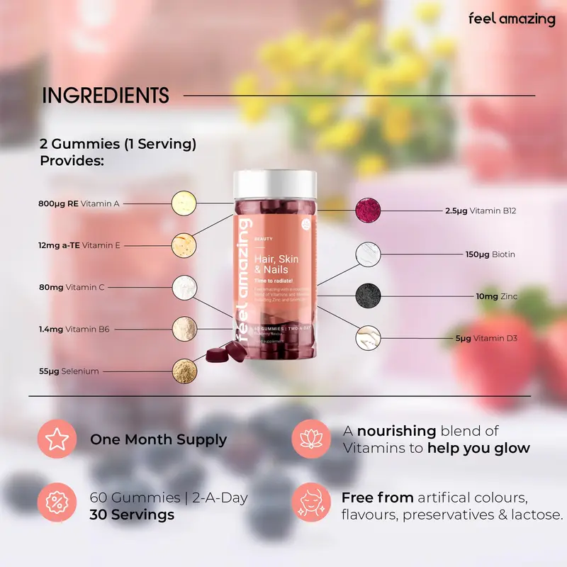 Feel Amazing Hair, Skin & Nails Complex | 60 Gummies 3